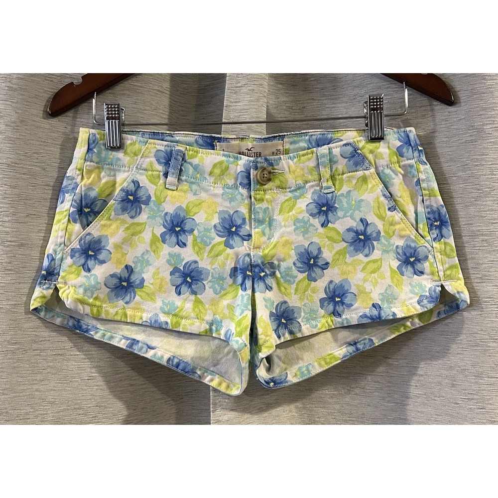 Vintage Y2K Hollister Floral Socal Stretch Booty Shorts Size 1 Boho